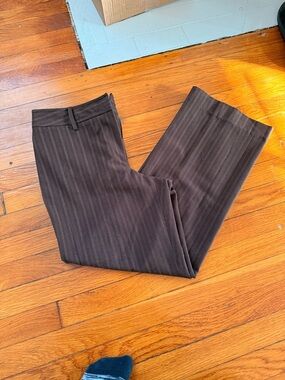 Y2K Brown Pinstripe Trouser Pants